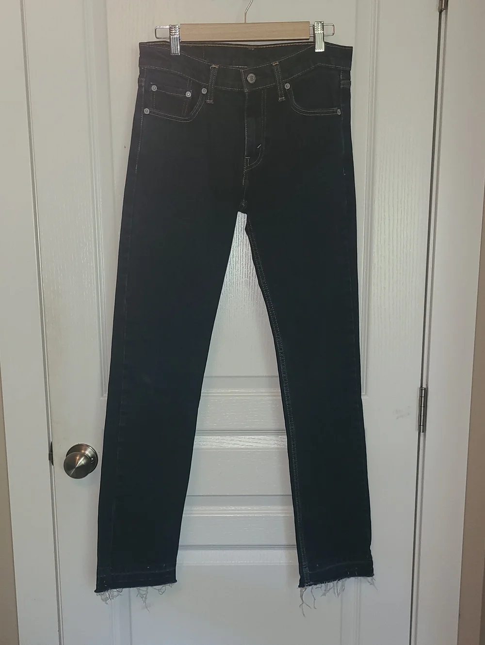 Levi's 511 Dark Blue Slim Jeans with Raw Hem 30x32